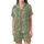 Nature Lover's Vintage Botanical Etching: Muted Sage Foliage Berries Garment Satin Short-Sleeve Pajamas Set - DMweREDJt1