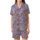 Citrus Lover's Whimsical Hand-Drawn Lavender Orange Blossom Blouse Satin Short-Sleeve Pajamas Set - 2