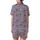 Citrus Lover's Whimsical Hand-Drawn Lavender Orange Blossom Blouse Satin Short-Sleeve Pajamas Set - 3