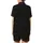 Women's Subtle Black Leopard Heart Pattern with Champagne Gold Accents Satin Short-Sleeve Pajamas Set - 3