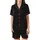 Women's Subtle Black Leopard Heart Pattern with Champagne Gold Accents Satin Short-Sleeve Pajamas Set - 2