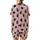 Cat Lover's Whimsical Black Cartoon Cats Thin Dark Red Stripes Pastel Pink Pattern Satin Short-Sleeve Pajamas Set - GqrDvQcOQ2