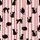 Cat Lover's Whimsical Black Cartoon Cats Thin Dark Red Stripes Pastel Pink Pattern Satin Short-Sleeve Pajamas Set - 4