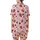 Women's Hand-Drawn Strawberry Heart Pastel Pink Satin Sleep Set Satin Short-Sleeve Pajamas Set - 3