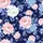 Serene Floral: Intricate Blush Pink Peony & Blue Blossom Pattern on Deep Navy - Wearable Art Satin Pajamas Set - 6