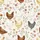 Farmhouse Style Watercolor Hens & Wildflowers: Brown, White, Gold, Peach Botanical Design Satin Pajamas Set - 6
