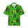 Primates Oktoberfest Hawaiian Pattern: Lederhosen Gorillas, Beer Steins, Hops, Pretzels, Emerald Green Short-sleeve Hawaiian Shirt - 1