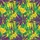Seamless Hawaiian Botanical Pattern: Layered Abstract Brushstrokes, Yellow Purple Green Mosaic Short-sleeve Hawaiian Shirt - 7