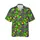 Gold Purple Green Mardi Gras Mask Jester Cap Fleur-de-lis Metallic Bead Tropical Pattern Short-sleeve Hawaiian Shirt - 1