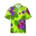 Seamless Hawaiian Pattern: Purple Orchids, Magenta Hibiscus, Monstera Leaves, Yellow Splatter Short-sleeve Hawaiian Shirt - 1