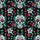Hawaiian Skull Floral Design: Sugar Skulls, Tropical Blooms, Red Hearts, Black Mosaic, White, Turquoise, Fuchsia Short-sleeve Hawaiian Shirt - 7