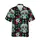 Hawaiian Skull Floral Design: Sugar Skulls, Tropical Blooms, Red Hearts, Black Mosaic, White, Turquoise, Fuchsia Short-sleeve Hawaiian Shirt - 1