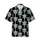 Alternative Fashion: Seamless White Skeletal Torsos Hawaiian Pattern - Deep Black Fabric Design Short-sleeve Hawaiian Shirt - 1