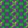 High Contrast Tropical Harlequin: Green Purple Yellow Botanical Glitter Pattern Short-sleeve Hawaiian Shirt - 7