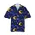Cosmic Voyager's Golden Moon Sun Starburst Nebula Hawaiian Textile Art Design Short-sleeve Hawaiian Shirt - 1