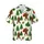 Holiday Bigfoot Hawaiian Pattern: Festive Yeti Forest, Snow Pines, Holly, Cream Red Green Tones Short-sleeve Hawaiian Shirt - 1