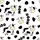 Curious Cartoon Cows: Happy Faces, Bold Black Spots, MOO Text - White Farm Pattern Satin Pajamas Set - 9