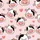 Happy Cow Lover's White & Pink Cow Heads, Hearts Pattern on Pastel Pink Attire Satin Pajamas Set - 9