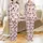 Happy Cow Lover's White & Pink Cow Heads, Hearts Pattern on Pastel Pink Attire Satin Pajamas Set - 1