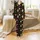 Playful Moo Cherry Avocado Design: Smiling Cow, Red Fruit, Floral Hearts Graphic Satin Pajamas Set - 2