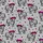 Highland Calf Design: Black Line Art Calves, Fuchsia Purple Flower Crowns, Heather Gray Satin Pajamas Set - 9