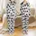Dairy Fan's All-Over Scattered Cartoon Cows Holstein Milk MOO Black White Pink Pattern Satin Pajamas Set - 1
