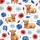 Highland Cow Fan: Hand-painted Watercolor Fluffy Cows, Red Poppies, Cobalt Peonies Pattern Satin Pajamas Set - 9