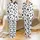 Contemporary Black White Cow Spots Pattern: Irregular Shapes, Light Blue Accents - Organic Look Satin Pajamas Set - 1