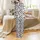 Dairy Farm Cow Head Black Spot Pastel Pink Heart Pattern Graphic Satin Pajamas Set - 3