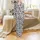 Dairy Farm Fan White Black Holstein Spots All-Over Cartoon Cows Pink Snouts MILK Word Satin Pajamas Set - 2