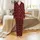 Outdoorsman's All-Over Red Black Buffalo Plaid Pine Tree Bear Head Silhouettes Satin Pajamas Set - 2