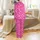 Women's Hot Pink Western Desert Flora Cowboy Boot Hat Design Satin Pajamas Set - 3