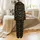 Holiday Deep Black Gold Reindeer Merry Christmas Holly Snowflake Pine Gift Box Design Satin Pajamas Set - 3