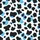 Dynamic Cow Print Design: Bold Black Organic Spots with Layered Vibrant Blue Shapes on White Satin Pajamas Set - 9