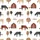 Country Living Farm Scene Stylized Cows Barns Trees Hand-Drawn Textured Motif Satin Pajamas Set - 9