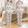 Country Living Farm Scene Stylized Cows Barns Trees Hand-Drawn Textured Motif Satin Pajamas Set - 1