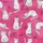 Cat Lover's Hand-Drawn White Cats Pattern – Fuchsia Background, Confetti Dots & Scribble Texture Satin Pajamas Set - 9