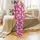Cat Lover's Hand-Drawn White Cats Pattern – Fuchsia Background, Confetti Dots & Scribble Texture Satin Pajamas Set - 2