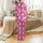 Cat Lover's Hand-Drawn White Cats Pattern – Fuchsia Background, Confetti Dots & Scribble Texture Satin Pajamas Set - 3