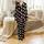 Cat Lover's Chibi Cats Black Background Lime Green Eyes Pink Paws White Hearts Textile Motif Satin Pajamas Set - 2