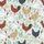 Red Rooster White Hen Indigo Hen Pale Yellow Chick Farmyard Green Foliage Blue-Grey Pattern Satin Pajamas Set - 9