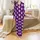 Cat Lover's Luminescent Closed-Eye Cartoon Cats Peach Pink Blue Magenta Dark Purple Pattern Item Satin Pajamas Set - 2