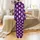 Cat Lover's Luminescent Closed-Eye Cartoon Cats Peach Pink Blue Magenta Dark Purple Pattern Item Satin Pajamas Set - 3