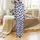 Cat Lover's Black Cartoon Cats Posing Allover Pattern Light Lavender White Polka Dot Motif Satin Pajamas Set - 3
