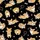 Pembroke Welsh Corgi Figures: Frolicking, Napping Corgis, Pink Hearts, White Bones on Black Satin Pajamas Set - 9