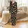 Pembroke Welsh Corgi Figures: Frolicking, Napping Corgis, Pink Hearts, White Bones on Black Satin Pajamas Set - 2