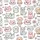 Cat Lover Kawaii Cats Puppies Winking Smiling Pastel Pink Peach Grey White Pattern Satin Pajamas Set - 9