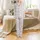 Cat Lover Kawaii Cats Puppies Winking Smiling Pastel Pink Peach Grey White Pattern Satin Pajamas Set - 2