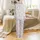 Cat Lover Kawaii Cats Puppies Winking Smiling Pastel Pink Peach Grey White Pattern Satin Pajamas Set - 3