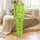 Avocato Cat-Avocado Happy Faces Sleeping Cats Lime Green Accent Apparel Satin Pajamas Set - 2